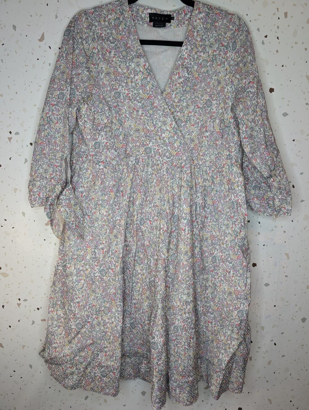 Hatch Maternity Dress 2 Petit Floral Knee Length Pockets Whimsy Cottagecore